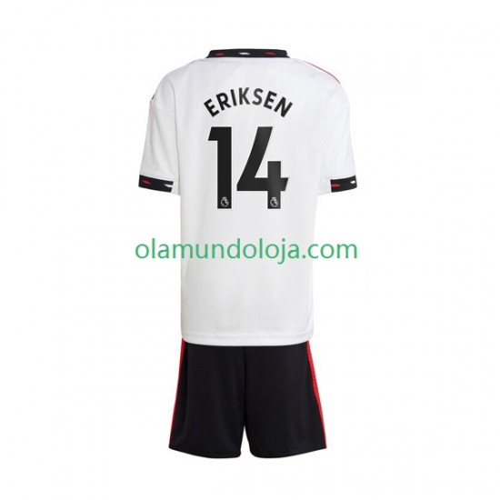 Camisola Manchester United Christian Eriksen 14 Criança Equipamento Segundo 2022-2023 Manga Curta